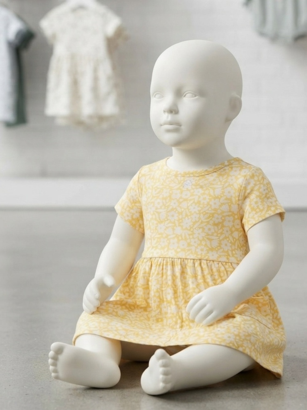 Girls' Yellow Floral Short-Sleeve Casual Dress